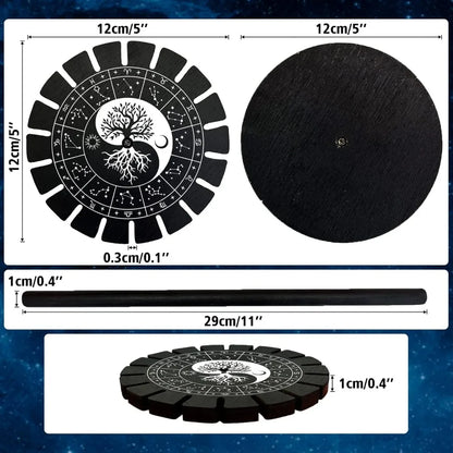 Support de pendule présentoir en cristal noir Ying Yang arbre de vie en bois radiesthésie Divination kit de fabrication métaphysique