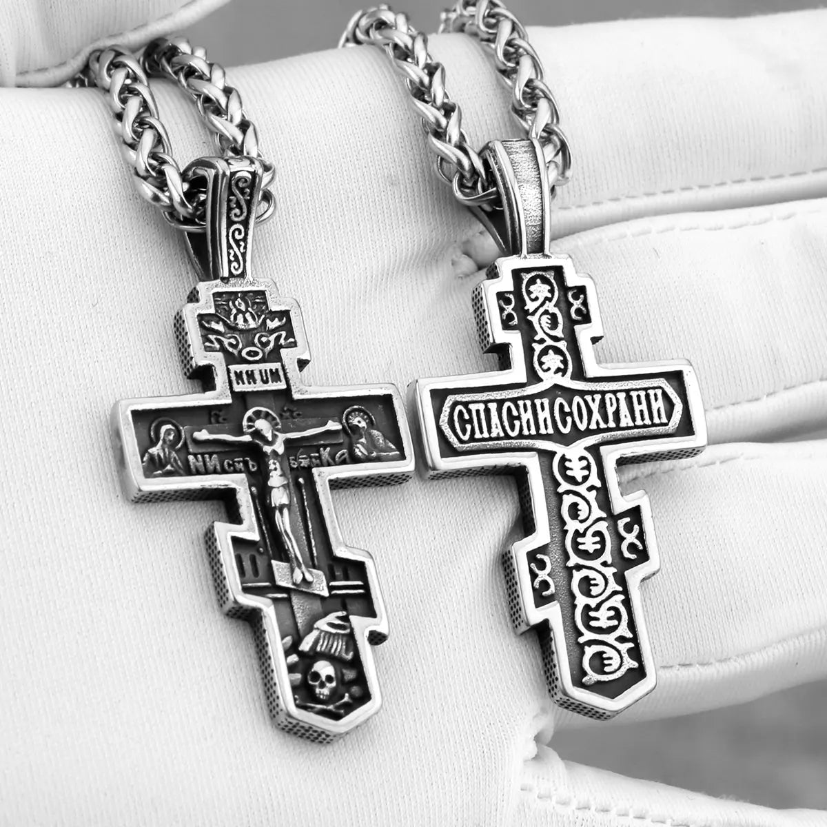 Collier Vintage croix de jésus pour hommes, pendentif amulette chrétienne de foi en acier inoxydable, bijoux religieux pour hommes, cadeau, vente en gros