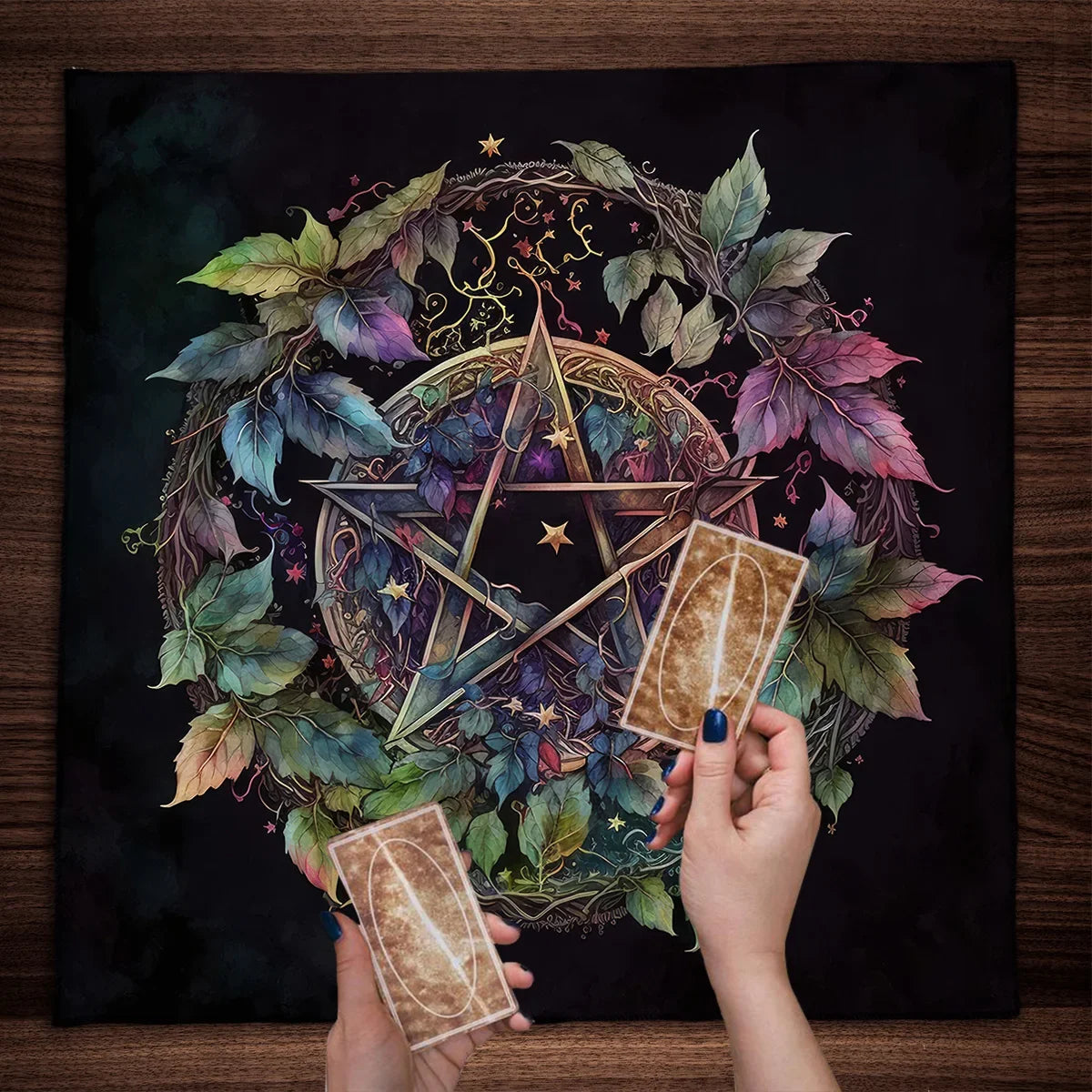 Couverture de Table de Tarot en tissu d'autel, douze Constellations étoilées, amour carrière, carte Oracle, nappe de Table de Tarot de lune, Divination