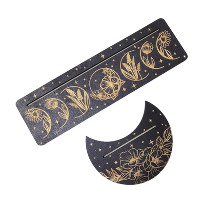 Présentoir de Cartes de Tarot en Bois, Support de Sorcière, Fournitures d'Outils de Décoration, Impression de Lune, Rangement de Cartes, Organiser T1, 2 Pièces/Ensemble