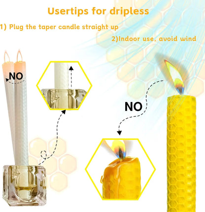 Bougies coniques en cire d'abeille, rouleaux à la main, Design en nid d'abeille, bougies en cire d'abeille sans fumée pour fête, rencontres, décoration de Table à dîner à domicile