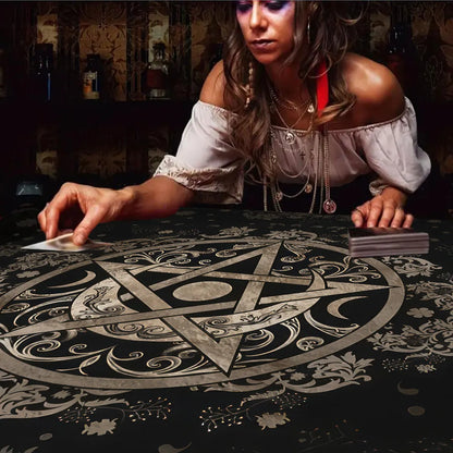 Couverture de Table de Tarot en tissu d'autel, douze Constellations étoilées, amour carrière, carte Oracle, nappe de Table de Tarot de lune, Divination