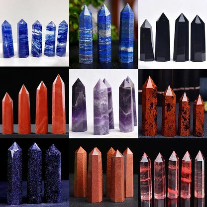 Pierre naturelle et cristaux pointe baguette sorcellerie Quartz Rose améthyste décoration de la maison pierres minérales artisanat salle Aquarium décor