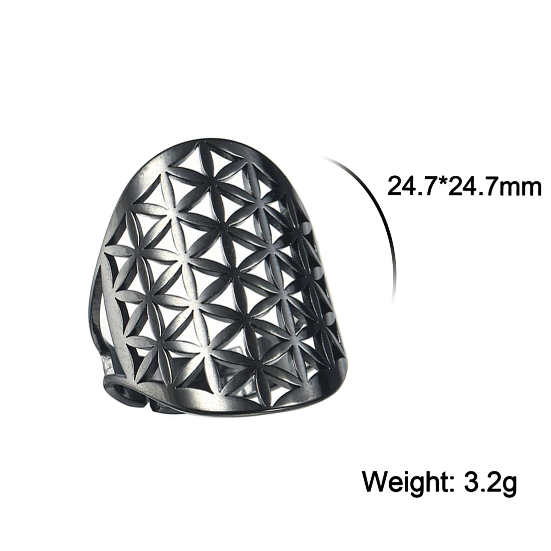 EUEAVAN – bague fleur de vie en acier inoxydable, géométrie sacrée archange Metatron, amulette réglable, bijoux cadeau, vente en gros