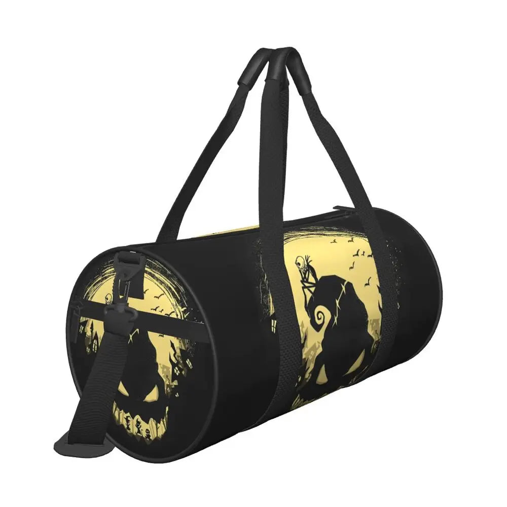 Sac fourre-tout de plage personnalisé Jack Skellington pour femmes, squelette vivant, grand compartiment, sacs de voyage pour salle de sport et plage