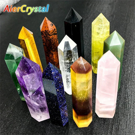 Pierre naturelle et cristaux pointe baguette sorcellerie Quartz Rose améthyste décoration de la maison pierres minérales artisanat salle Aquarium décor