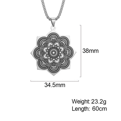 EUEAVAN Yoga Lotus Ohm symbole pendentif collier hindou bouddhiste chaîne en acier inoxydable méditation spirituelle religieux bijoux cadeaux