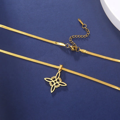 Collier Vintage avec nœud de sorcière pour femmes, pendentif porte-bonheur, amulette de Protection des celtiques irlandais, en acier inoxydable, bijoux Wicca, cadeau