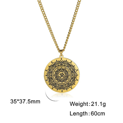 EUEAVAN Yoga Lotus Ohm symbole pendentif collier hindou bouddhiste chaîne en acier inoxydable méditation spirituelle religieux bijoux cadeaux