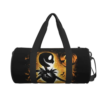Sac fourre-tout de plage personnalisé Jack Skellington pour femmes, squelette vivant, grand compartiment, sacs de voyage pour salle de sport et plage