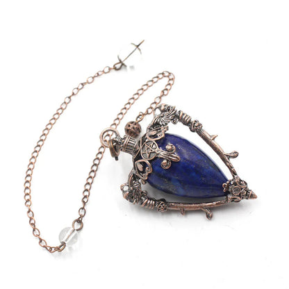 pendule spirituel veritable en cristal de quartz rose obsidienne, grand pendentif , ystes d'atterrissage, pendule radiesthésie pierre naturelle  précieuses pendules divinatoire en pierres spiritualité X202