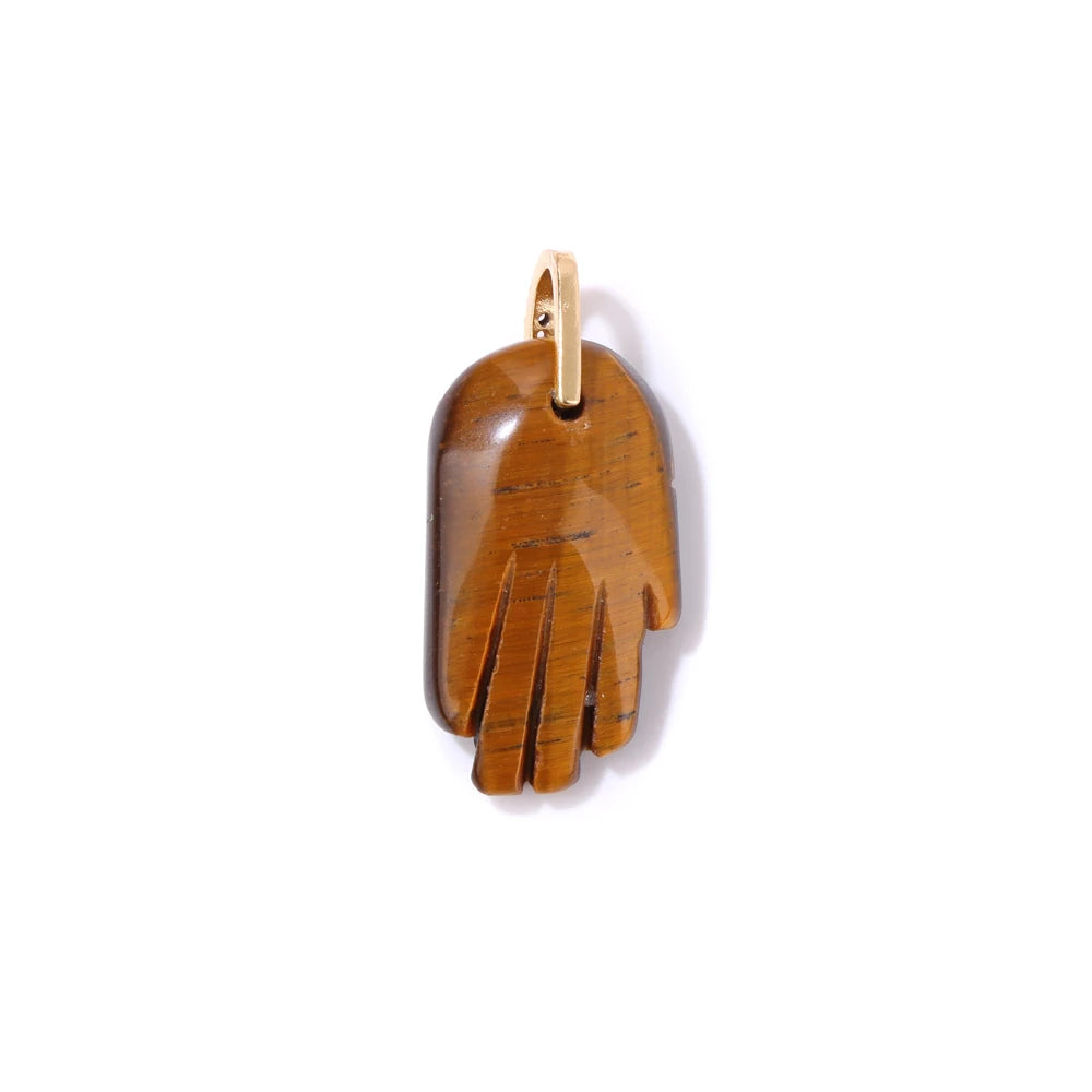 Pendentif main de Fatima Hamsa mauvais œil, Lapis Lazuli, améthystes, Rose, quart, pierre naturelle, breloque pour la fabrication de colliers, accessoires de Bracelet