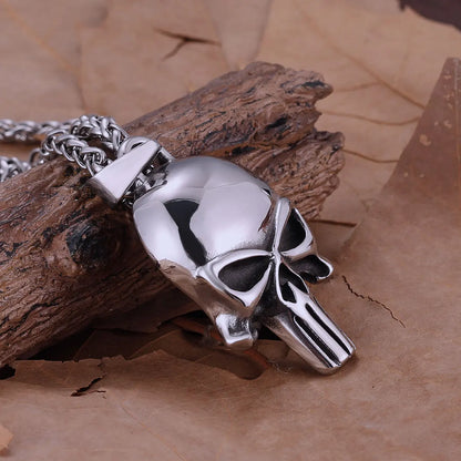 Collier Masqué en Acier Inoxydable pour Homme, Pendentif Gothique en Acier Plaqué Pistolet, Bijoux de ix, Hip Hop, Cadeau pour Petit Ami