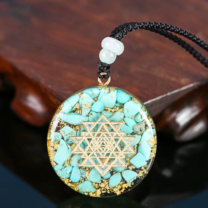 Orgonite pendentif collier Metatron Cube résine pendentif cosmique guérison cristal géométrie sacrée Chakra collier méditation bijoux