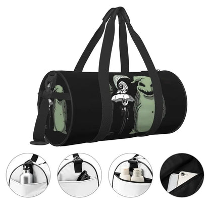 Sac fourre-tout de plage personnalisé Jack Skellington pour femmes, squelette vivant, grand compartiment, sacs de voyage pour salle de sport et plage