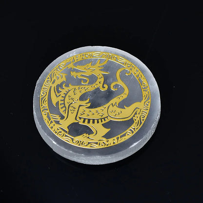 Plaque circulaire en sélénite naturelle, cristal de guérison, charge de Chakras minérales, dalle de gypse, spécimen de minéraux, décoration de maison, cadeau, 1 pièce