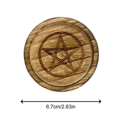 Pentagramme Sorcières Bougeoir en Bois, 2 en 1, STRATravelling, Énergie, Méditation, Cérémonie Wicca