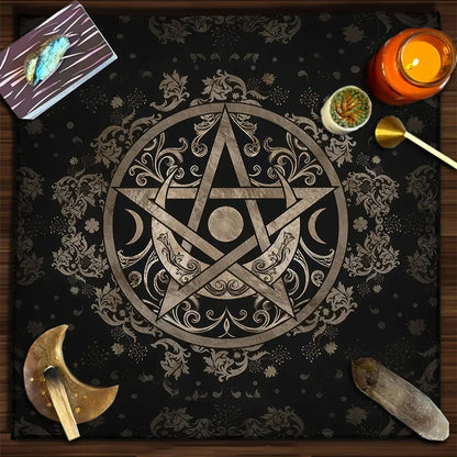 Couverture de Table de Tarot en tissu d'autel, douze Constellations étoilées, amour carrière, carte Oracle, nappe de Table de Tarot de lune, Divination
