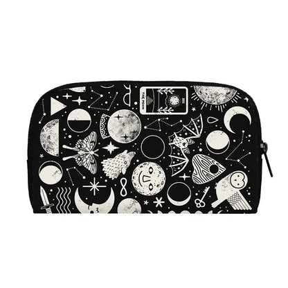 Portefeuille long de sorcière chat noir mignon pour hommes et femmes, sac à main gothique, sac à passeport, porte-monnaie pour téléphone, crâne de sorcellerie, filles