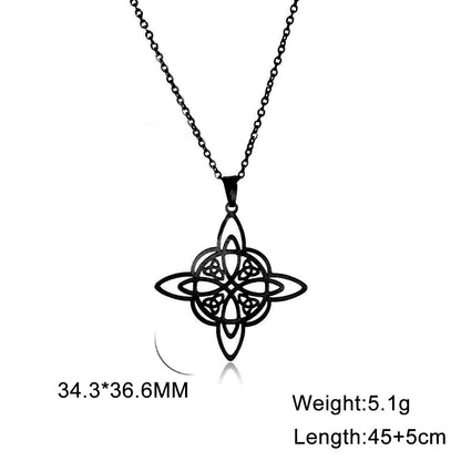 Collier Vintage avec nœud de sorcière pour femmes, pendentif porte-bonheur, amulette de Protection des celtiques irlandais, en acier inoxydable, bijoux Wicca, cadeau