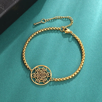 Metatron Cube Bracelet femme acier inoxydable archange jour Bracelet homme mode géométrie sacrée amulette bijoux cadeau