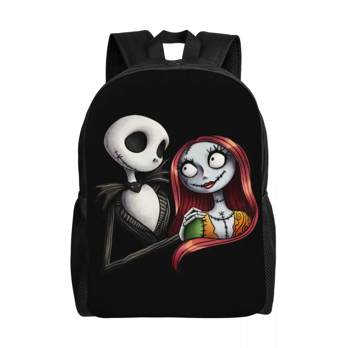 Sac à dos de voyage personnalisé citrouille King Jack Skellington souriant, sac à livres pour ordinateur d'école, le cauchemar avant noël