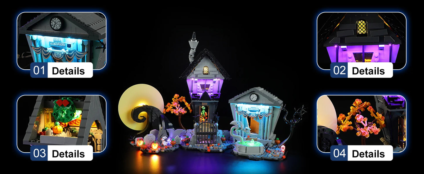 Hprosper lumière LED pour LEGO 21351 Disney Tim Burton le cauchemar avant noël lampe décorative avec boîte à piles