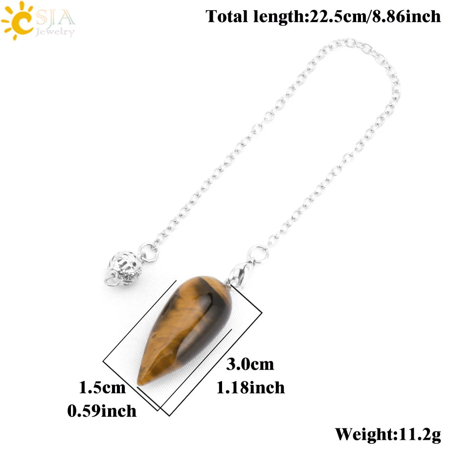 Pendule en Pierre Naturelle, Pendentif en Clip Turquoise, Goutte d'Eau de Guérison, Synchronisation, Radiesthésie, Reiki, T041