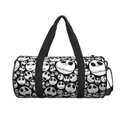 Sac fourre-tout de plage personnalisé Jack Skellington pour femmes, squelette vivant, grand compartiment, sacs de voyage pour salle de sport et plage