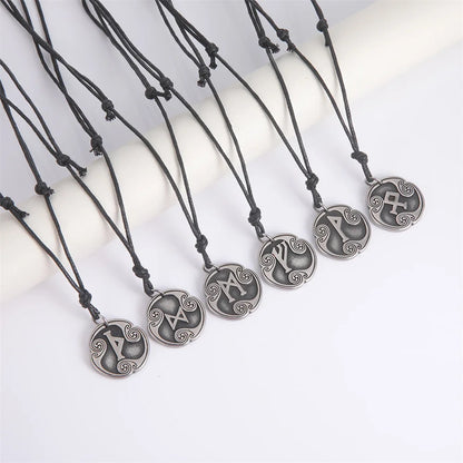 EUEAVAN rétro mystérieux Runes collier Viking bijoux corde chaîne réglable colliers en acier inoxydable pendentif amulette bijoux