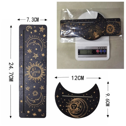 Présentoir de Cartes de Tarot en Bois, Support de Sorcière, Fournitures d'Outils de Décoration, Impression de Lune, Rangement de Cartes, Organiser T1, 2 Pièces/Ensemble