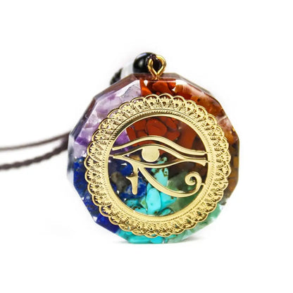 Orgon Horus oeil collier pierre cristal Quartz Chakela pendentif Metatron énergie méditation Cube Orgonite méditation femme bijoux