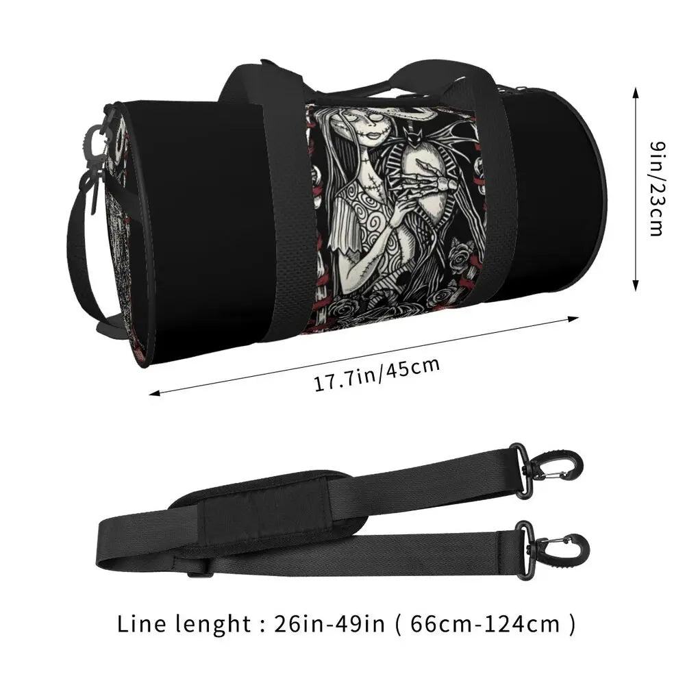 Sac fourre-tout de plage personnalisé Jack Skellington pour femmes, squelette vivant, grand compartiment, sacs de voyage pour salle de sport et plage