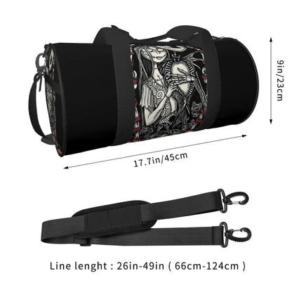 Sac fourre-tout de plage personnalisé Jack Skellington pour femmes, squelette vivant, grand compartiment, sacs de voyage pour salle de sport et plage