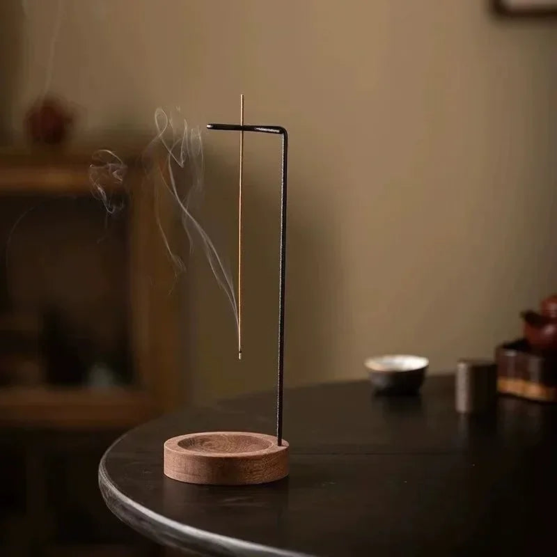 Brûleur d'encens créatif à l'envers, porte-bâton d'encens rond en bois, plateau d'encens, ornement de chambre à coucher, décoration de Yoga pour la maison, artisanat