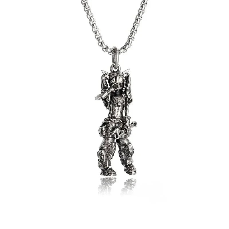 Collier pendentif tête de mort gothique Nina ifixion pour homme, punk vintage, bondage, démon, motard, rock, exorciste, bijoux, cadeau d'Halloween