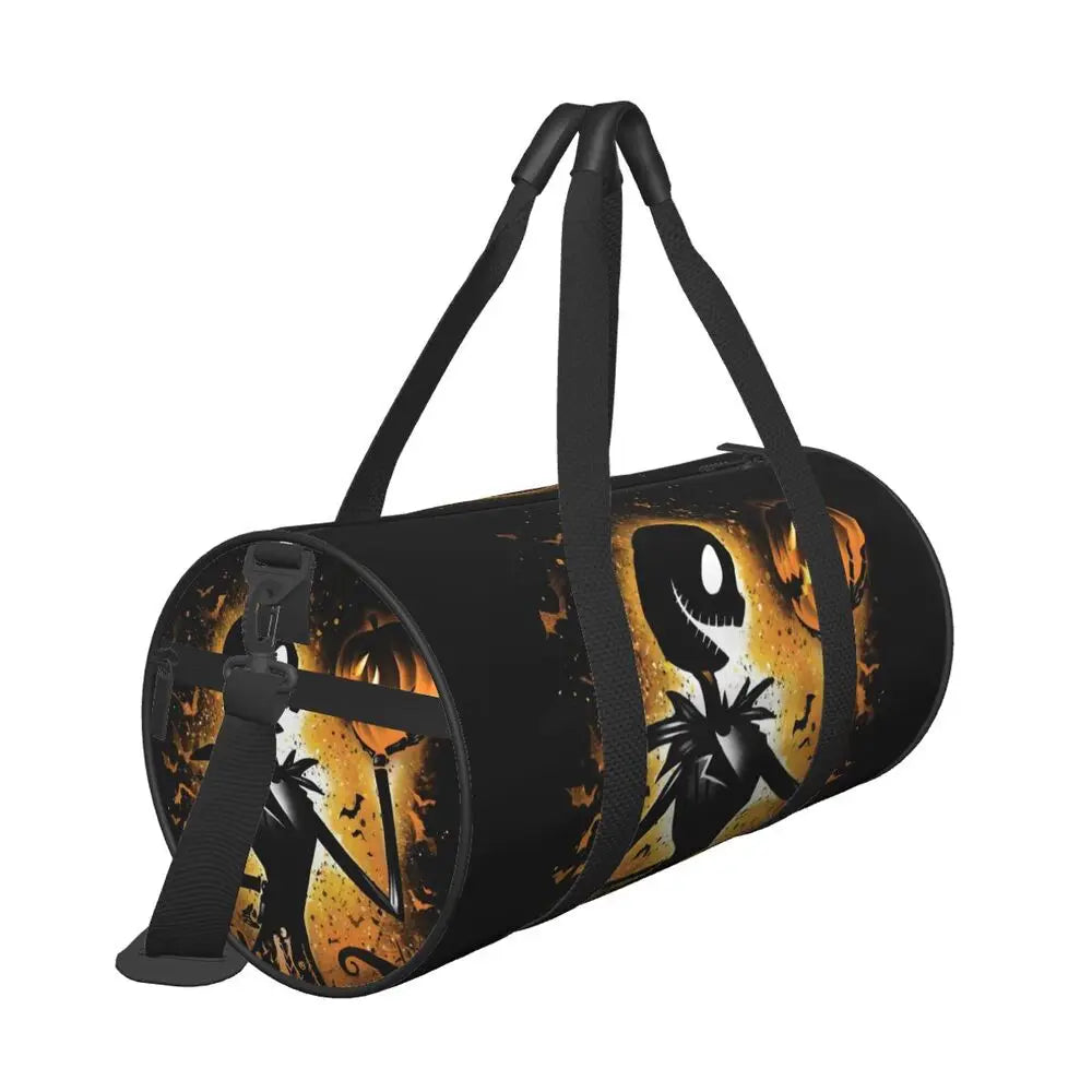 Sac fourre-tout de plage personnalisé Jack Skellington pour femmes, squelette vivant, grand compartiment, sacs de voyage pour salle de sport et plage