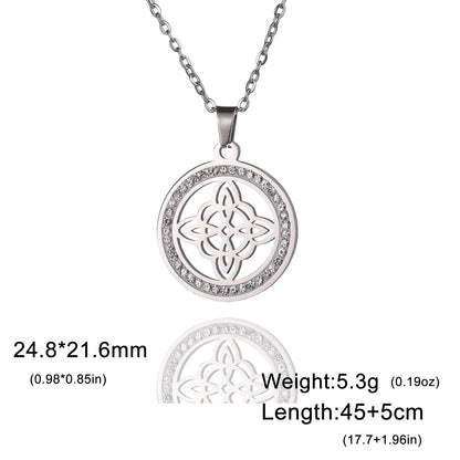 Skyrim Collier Nministériels d Sorcière en Acier Inoxydable, Pendentif Rond, Amulette Wicca, Bijoux Cadeau d'Anniversaire