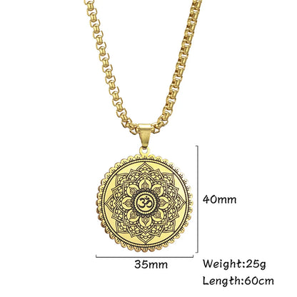EUEAVAN Yoga Lotus Ohm symbole pendentif collier hindou bouddhiste chaîne en acier inoxydable méditation spirituelle religieux bijoux cadeaux