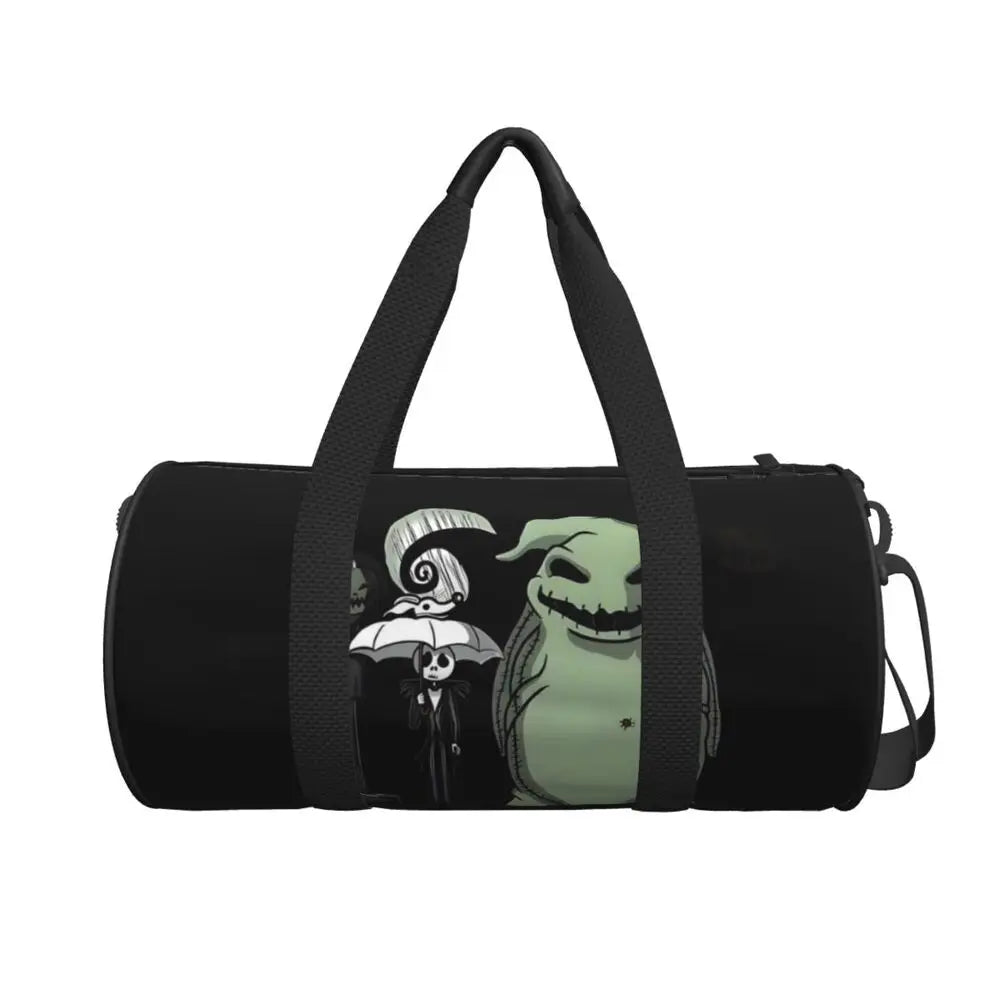 Sac fourre-tout de plage personnalisé Jack Skellington pour femmes, squelette vivant, grand compartiment, sacs de voyage pour salle de sport et plage
