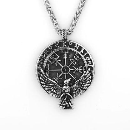 HNSP 316L acier inoxydable Viking Rune corbeau pendentif chaîne collier pour hommes bijoux accessoires