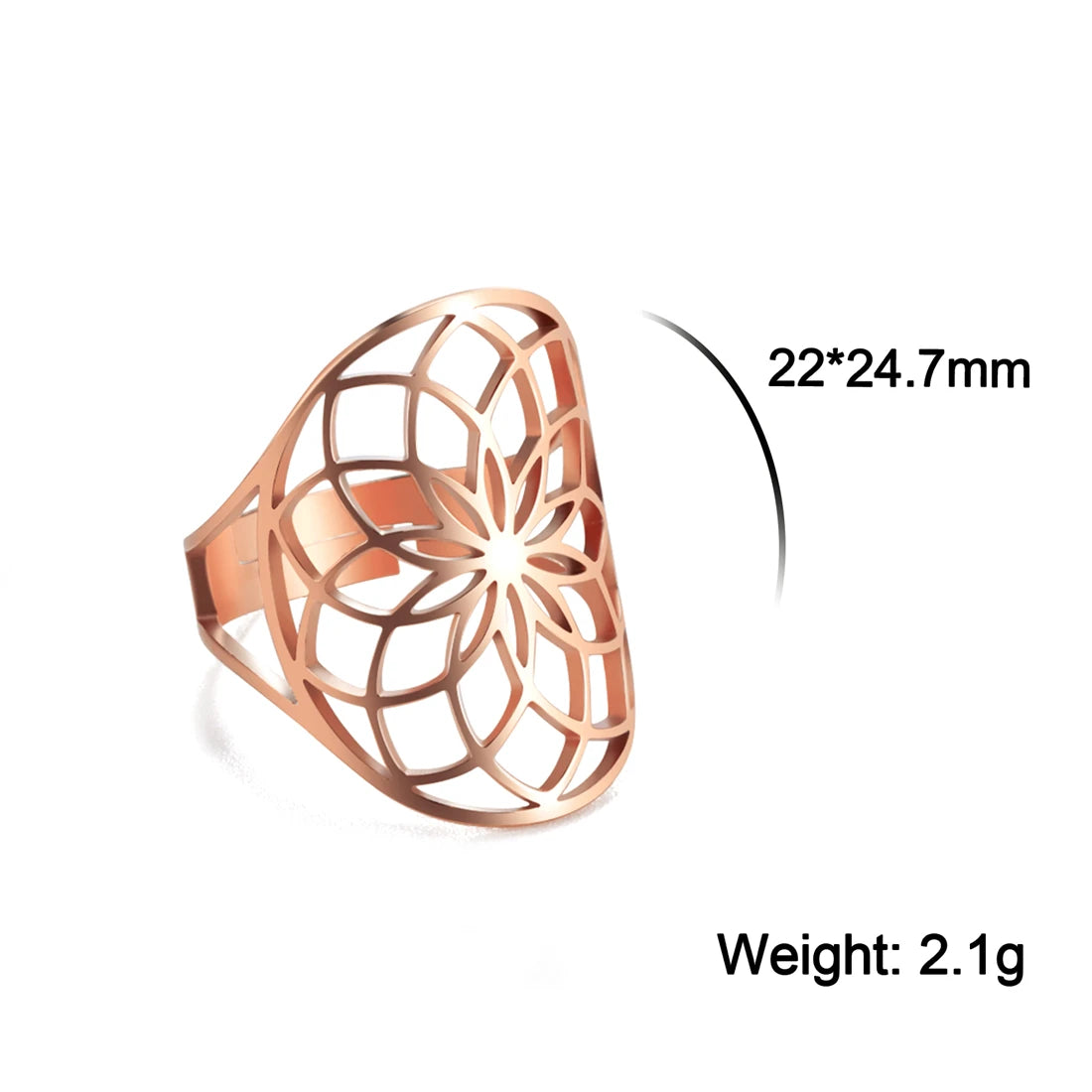 EUEAVAN – bague fleur de vie en acier inoxydable, géométrie sacrée archange Metatron, amulette réglable, bijoux cadeau, vente en gros