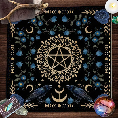 Couverture de Table de Tarot en tissu d'autel, douze Constellations étoilées, amour carrière, carte Oracle, nappe de Table de Tarot de lune, Divination