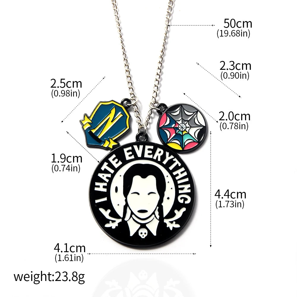 Bracelet de perles de fenêtre arc-en-ciel mercredi Addams, pendentif chose à main, bijoux gothiques pour femmes, accessoires cadeau