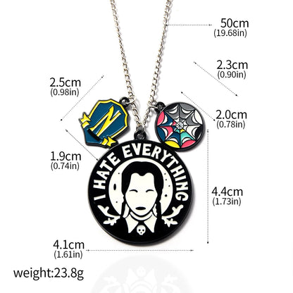 Bracelet de perles de fenêtre arc-en-ciel mercredi Addams, pendentif chose à main, bijoux gothiques pour femmes, accessoires cadeau