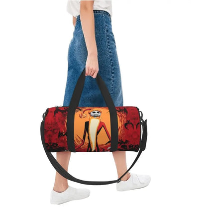 Sac fourre-tout de plage personnalisé Jack Skellington pour femmes, squelette vivant, grand compartiment, sacs de voyage pour salle de sport et plage