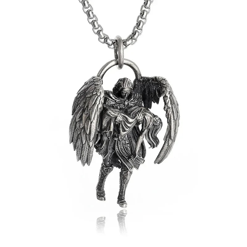 Collier pendentif tête de mort gothique Nina ifixion pour homme, punk vintage, bondage, démon, motard, rock, exorciste, bijoux, cadeau d'Halloween