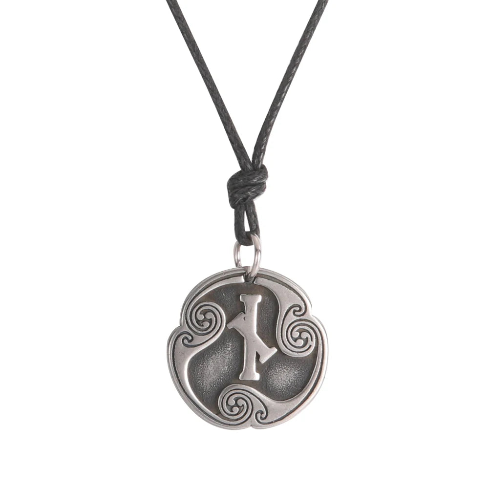 EUEAVAN rétro mystérieux Runes collier Viking bijoux corde chaîne réglable colliers en acier inoxydable pendentif amulette bijoux