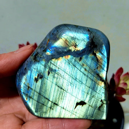 Pierre naturelle bleu jaune Labradorite cristal forme libre méditation sorcellerie Reiki guérison coeur Feng Shui cristal décor de chambre