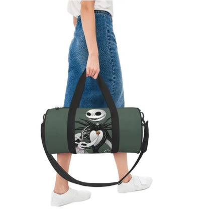 Sac fourre-tout de plage personnalisé Jack Skellington pour femmes, squelette vivant, grand compartiment, sacs de voyage pour salle de sport et plage